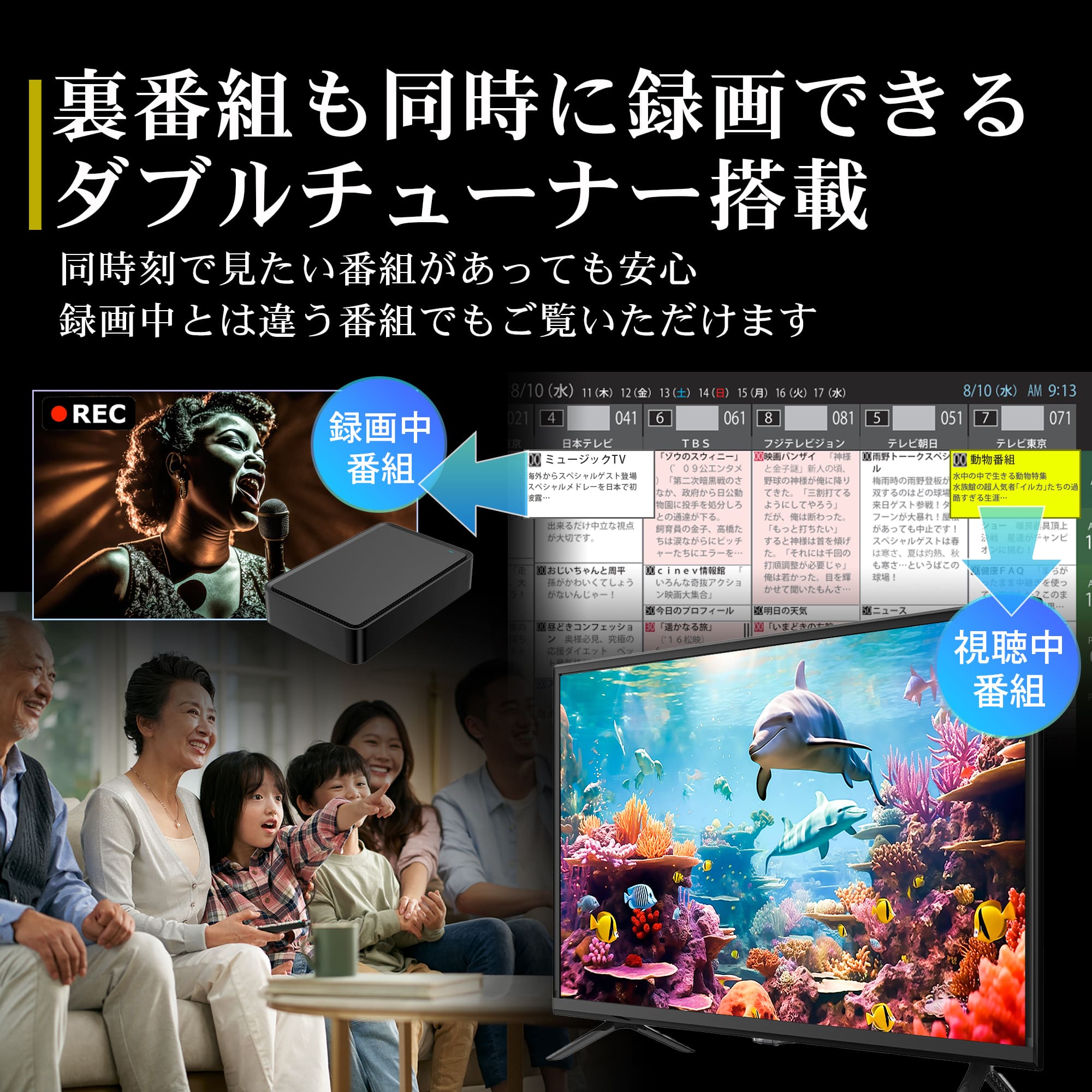 IRIE テレビ 24インチ ハイビジョン 東芝 ボード内蔵 HDD録画 対応 W